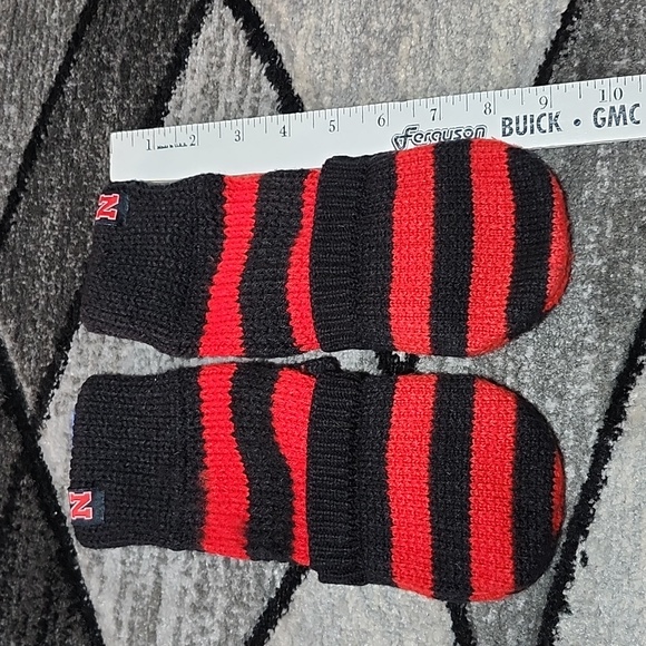 ADIDAS 2014 NEBRASKA HUSKERS CONVERTIBLE STRIPED KNIT MITTENS GLOVES - Picture 5 of 9
